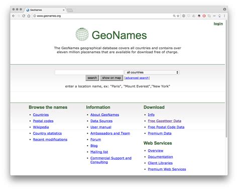 geonames|geonames free download.